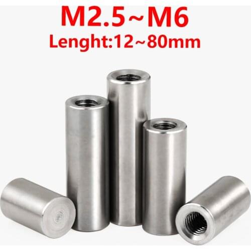 304 Stainless Steel Hollow Inner Thread Guide, Cylindrical Wire Dowel Inner Cylindrical Iocating Pin M2.5 M3 M4 M5 M6 M8