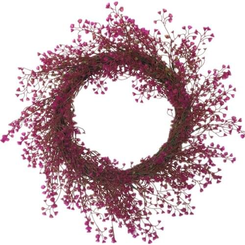 New Product Grass Wreath Farmhouse Round Artificial Summer Wreath for Front Door Window Room Decoration