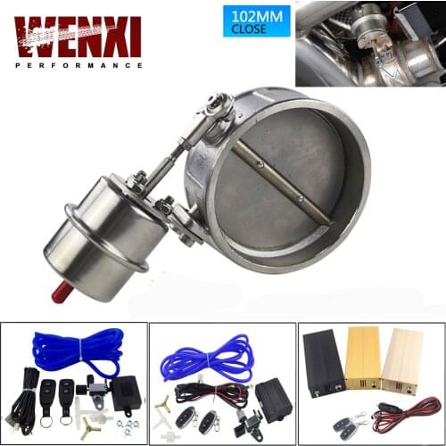 NEW vacuum Activated Exhaust Cutout 4'' 102MM Close Style with ROD with Wireless Remote Controller Set WX-ECV06+ROD+ACC