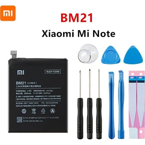Xiao mi 100% Orginal BM21 3000mAh Battery For Xiaomi Mi Note BM21 3GB RAM 5.7" High Quality Phone Replacement Batteries +Tools