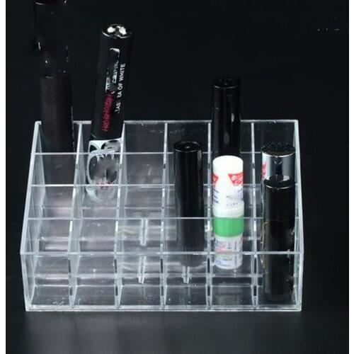 Lipsticks Organizer,Clear Acrylic Stander 24 Slots Lipstick Holder Cosmetic Case Makeup Organiser Lipgloss Dispaly Stand