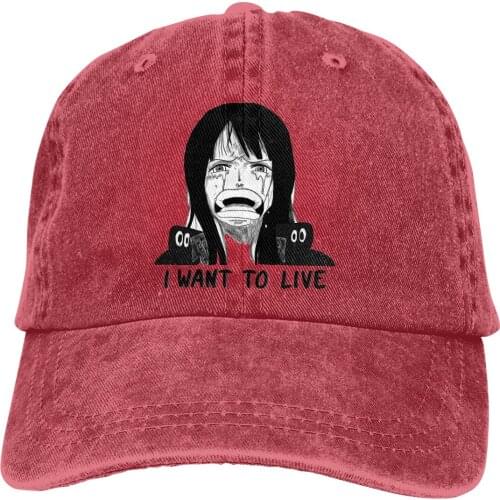 Adjustable Solid Color Baseball Cap ROBIN Washed Cotton One Piece Anime Manga Sports Woman Hat