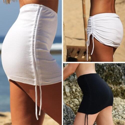 Sexy Women Fashion High Waist Short Pencil Mini Skirt 2021 New Solid White Skirt