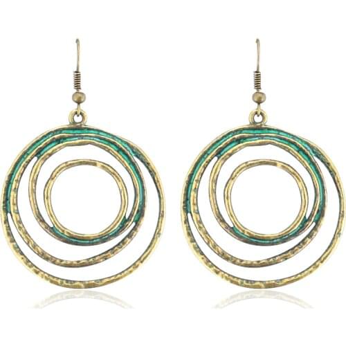 Spiral Hollow Vine Earrings Personality Large Circle Earrings Bohemian Pendant Earrings For beach Jewelry Accessories