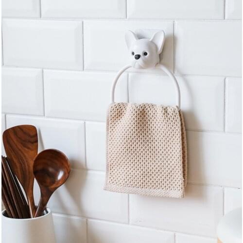 Cute Cartoon Childrens Towel Rack Kitchen Towel Rack Bathroom No Punch No Trace Towel Ring Towel Hanging Vertical Storage