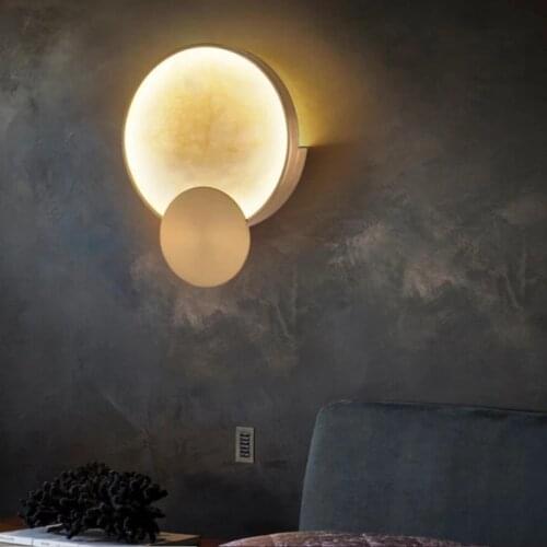 Modern Light Luxury Marble Wall Lamp LED For Creative Study Living Room Background Wall Bedroom Bedside Corridor Exhibition