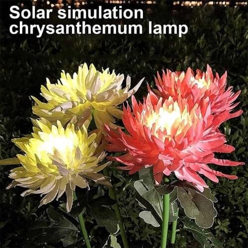 LED Solar Chrysanthemum Light Outdoor Garden Artifici Flower Lights Waterproof Landscape Lamp For Home Lawn Decorative Lamps