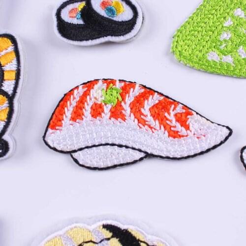 Japan Sushi Style Patches Clothes Stickers Iron Sew On Patches Thermo Stickers On Clothing Embroidery Applique Clothes Parches H