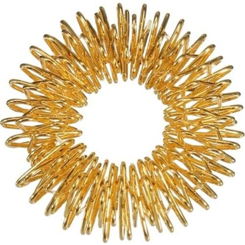 10PCS GOLD SILVER FINGER ACUPUNCTURE MASSAGE RING THERAPY MASSAGER RELAXATION
