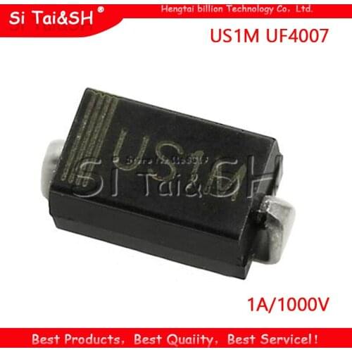 100PCS SMD US1M UF4007 1A/1000V SMA fast recovery diode rectifier New Original