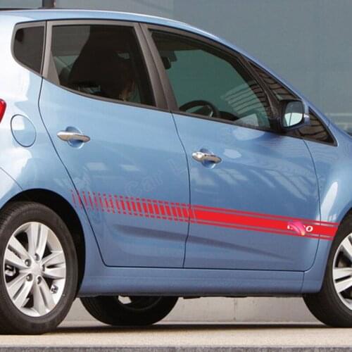 2pcs Self Adhesive Car Stickers For Hyundai ix20 Car Side Stripes Skirts Graphics Vinyl Film Decals Decoration Accessories