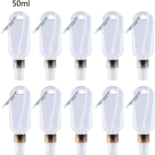 5Pcs 50ml Portable Mini Alcohol Spray Bottle Hand Sanitizer Keychain Bottles
