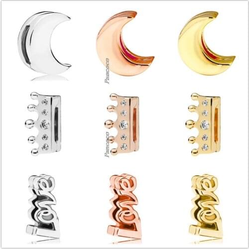 Authentic 925 Sterling Silver Baeds Rose Reflexions Love Letter Clip Stopper Charm Fit Pandora Women Bracelet & Necklace Jewelry