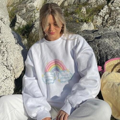 White Oversized Sweatshirt Women Casual O-Neck Long Sleeve Pullovers Female Autumn Spring Fashion Kawaii Clothes Tops 2021 New