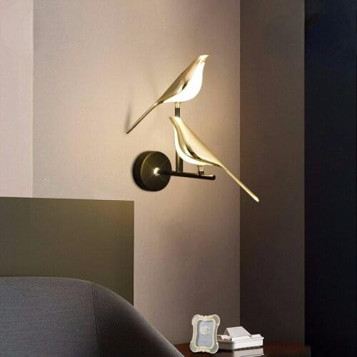 Free Shipping Modern Magpie Wall Lamp Bedside Lamp For Living Room Simple Background Light Luxury Creative Bedroom Wall Lamp
