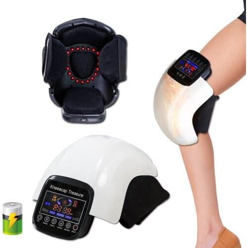Cordless Compression Knee Massager with Heat and Kneading Knee Vibration Circulation Device with Pads for Pain Relief Therapy