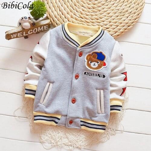 Boys Baseball Uniform Spring Autumn Childrens Clothes Casual Kids Add velvet to keep warm Sportswear girls Boys Jacket Coats