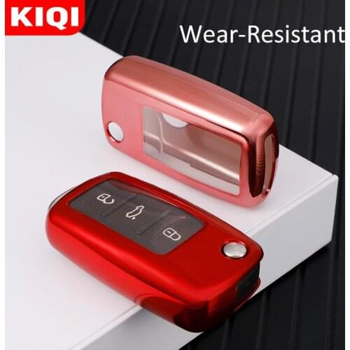 For VW Bora Polo Tiguan Jetta Passat B5 B6 B7 Golf Beetle for Skoda Octavia TPU Car Key Case Cover Bag Keychain Protector