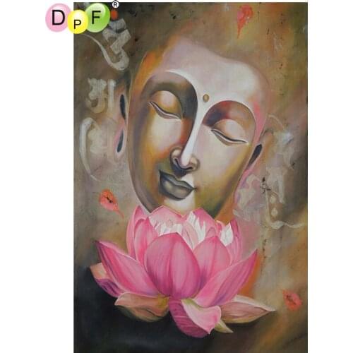 DPF DIY The lotus of the Buddha 5D diamond embroidery needlework diamond painting cross stitch home decor diamond mosaic square