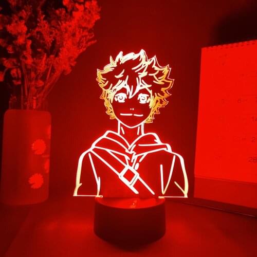 Anime Haikyuu Figures Shoyo Hinata Nishinoya Yuu Kei Tsukishima Bokuto Ushijima wakatoshi 3D LED Night Lamp Color Changing Lamp