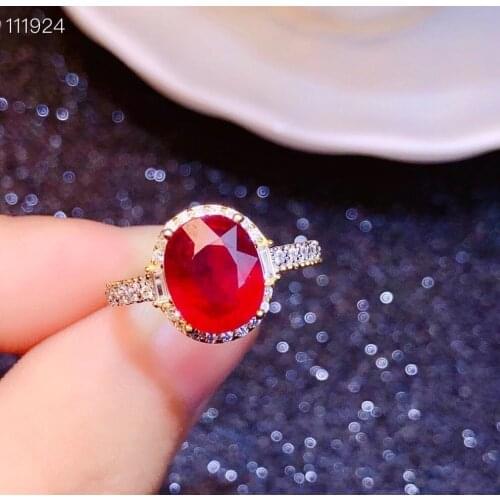 High Pure Gem 100% Natural And Real Ruby ring 925 sterling silver Fine handworked jewelry Female Anniversary Jewelry