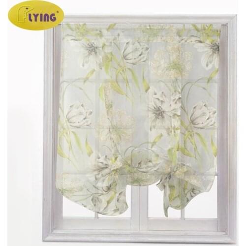 Flying Floral Tulle Curtains for Living Room Window Voile Drapes Shades Panel Sheer Curtain Drapery Gauze Balcony Dining
