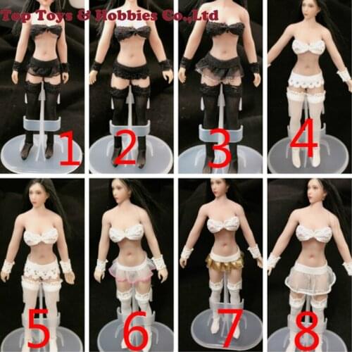 Hot 1:12 Scale Accessory Sexy Lace underwear set WIth stocking Model For 6'' TBLeague PHMB2018 Seamless Body