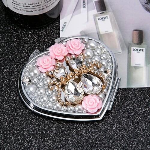 Mini Pocket Cosmetic makeup mirror,2 Sides Foldable compact mirror makeup,Flower Cat Love Heart,Wholesale Party Favors Gifts