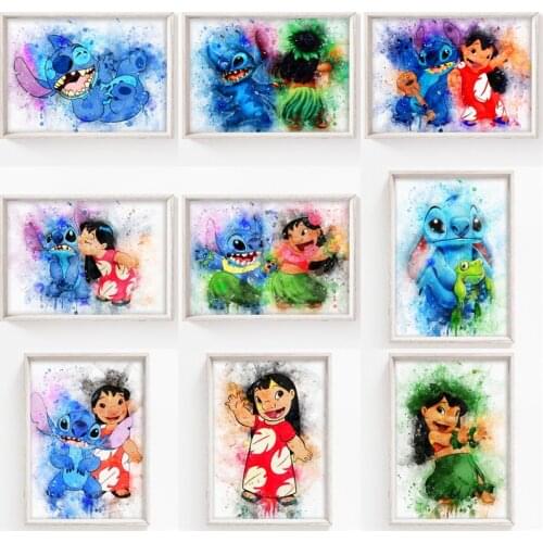 DIY Diamond Painting Disney Lilo and Stitch Cartoons Full Square Drill Cross Stitch Kits Diamond Embroidery Mosaic Home Decor