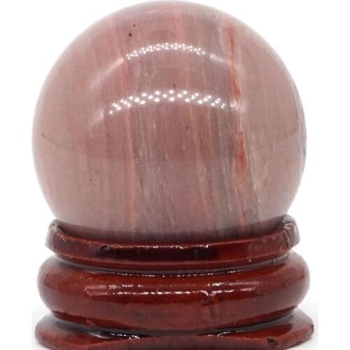 Natural Pink Rhodanite Ball Natural Mineral Quartz Sphere Hand Massage Crystal Ball Healing Feng Shui Home Decor Accessory 30mm
