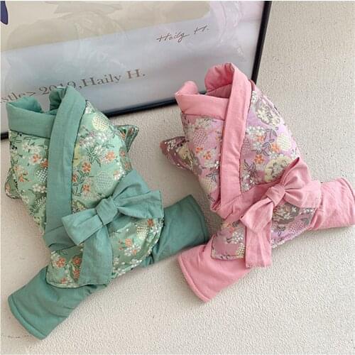 New Year Dog Clothes Chinese Tang Suit Pet Clothing Winter Dog Coat Jacket Doggie Puppy Outfit Overalls Small Dog Costume Pants