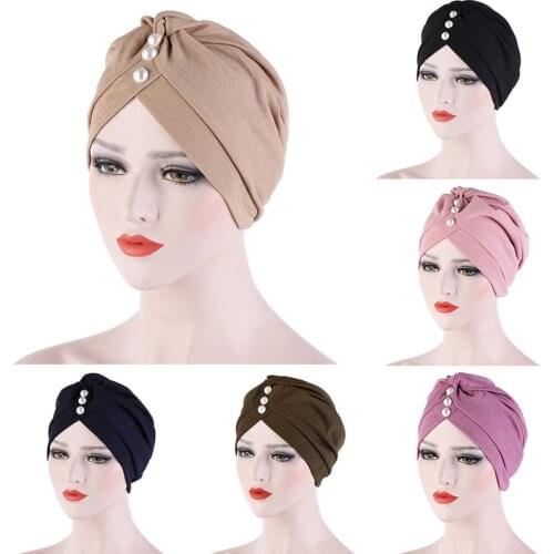 2020 Elastic Cotton Turban Hat Muslim Hijab Inner Hijab Caps Ladies Cross Headscarf Bonnet Muslim Hijab scarf Women Headwrap