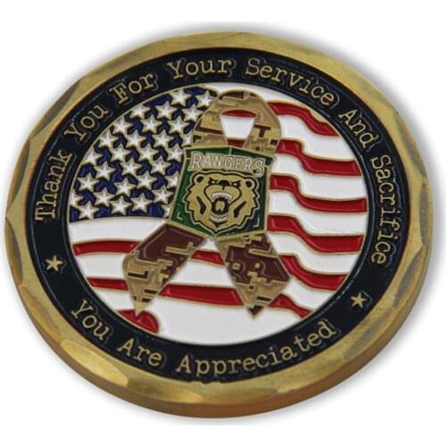 Wholesale and Retail Army Military Challenge Coin Custom Zinc Alloy American Flag Coin