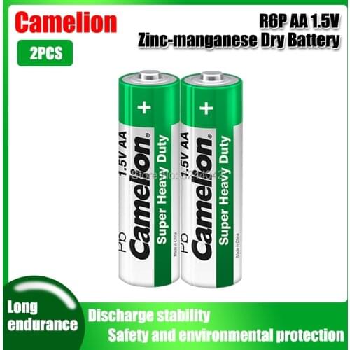 2pcs Original Camelion R6P 1.5V AA Zinc-manganese Dry Battery No Mercury Dry Battery For Electric Toy Flashlight Clock Mouse