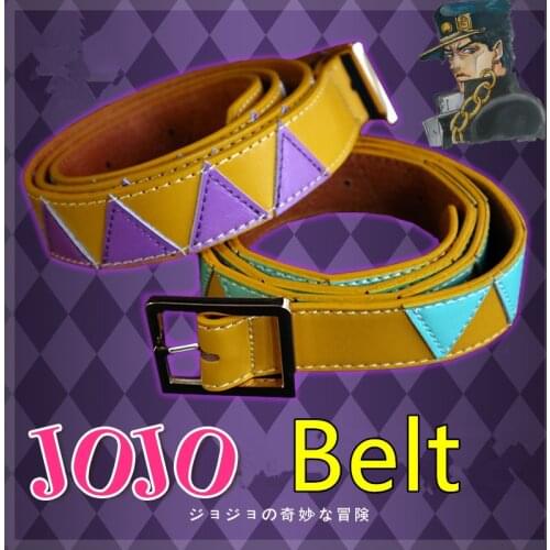 Kujo Jotaro Belt JoJos Bizarre Adventure Cosplay Cosumes Accessories Purple Cyan Two Tune PU Waistband