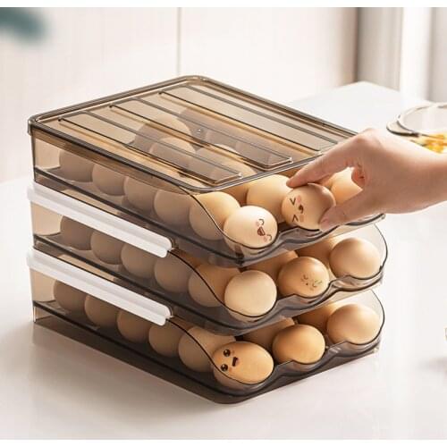 Egg Storage Box Practical Airtight Plastic 18 Grids Fresh Preservation Egg Organizer for Refrigerator Eggs Storage Rack Holder