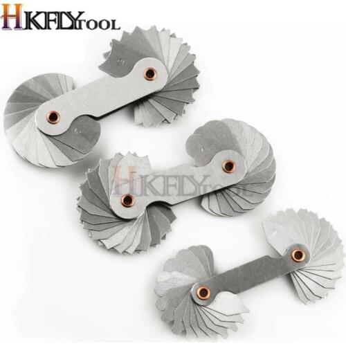 Radius template R gauge R1-6.5 7-14.5 15-25 26-80 radius gage plate fillet gaug External Internal Concave Convex Measuring tools