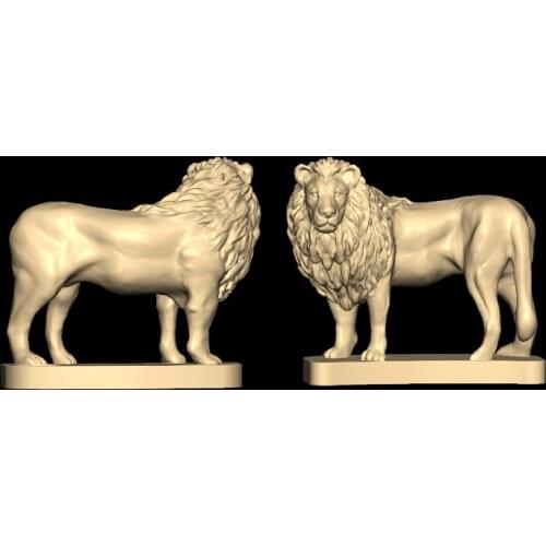 Lion 3D STL file model sculpture for CNC and printer