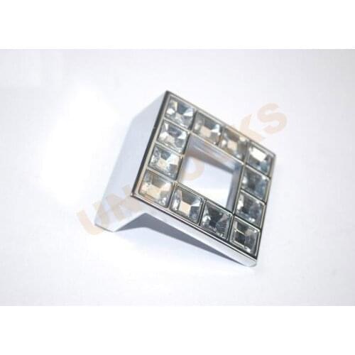 UNILOCKS K9 Crystal Glass Furniture Hardware Cabinet Handle Drawer Knobs (32*32mm)