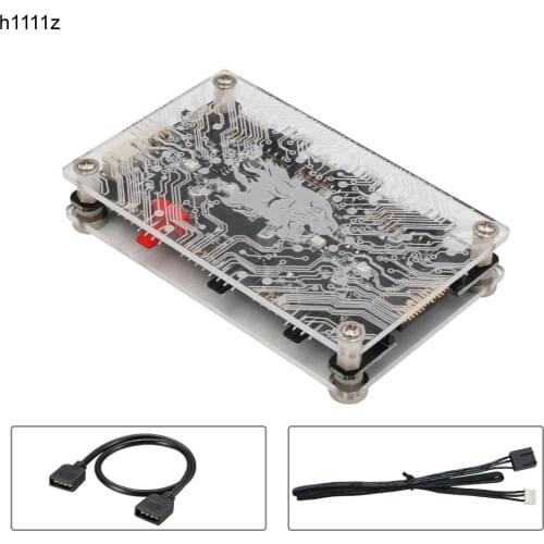 Fan HUB For PC Case Chassis 2 in 1 6-ways Fan Splitter HUB 3Pin 5V ARGB 4 Pin 12V ARGB 12V PWM Cooler Adapter LED Fan Controller