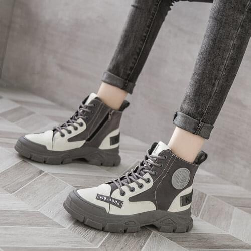 2021 Hot New Autumn Early Winter Shoes Women Flat Heel Boots Fashion Keep warm Womens Boots Brand Woman Ankle Botas Camouflage