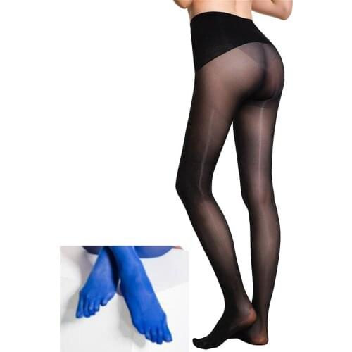 8D Women Pantyhose Sexy Glossy Five Finger Split Toes Seamless Toe Imitation Silk Transparent Thin Purple Tights Pantyhose Red