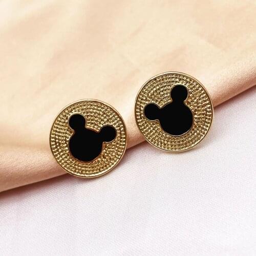 Cartoon Mouse Earrings Stud Vintage Cute Metal Bear Jewelry Wholesale Animal 2021 Charm Halloween Punk Accessories For Women