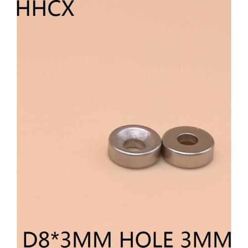 10 20 50PCS/LOT Magnet 8*3 Hole 3 N35 Strong D Countersunk NdFeB MAGNET 8x3 Permanent Neodymium Magnets 8 x 3 for speaker