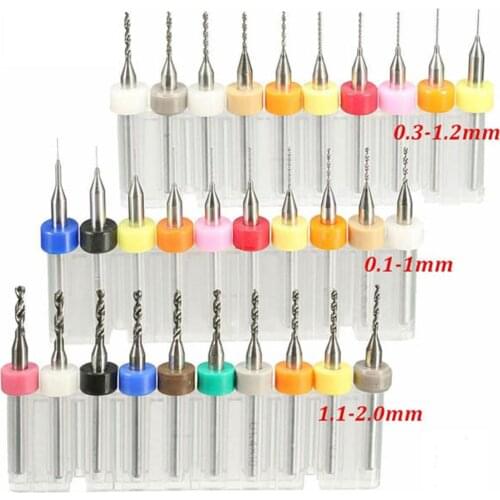 10pcs PCB Mini Drill Bit 0.1mm -1.2mm Tungsten Steel Carbide For Print Circuit Board Cnc Drill Bits Machine PCB Drill Bits Set