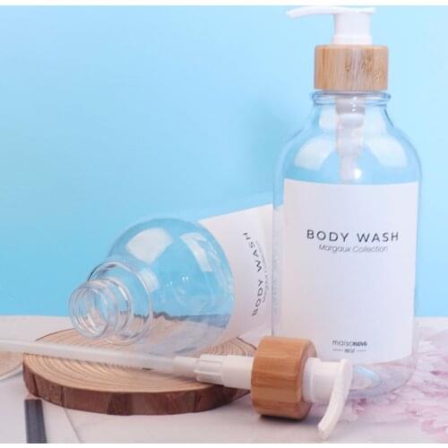 2pcs Shampoo Pump Bottles Dispenser 500ml Clear Empty Bottles Refillable Containers for Soap Cream Lotion