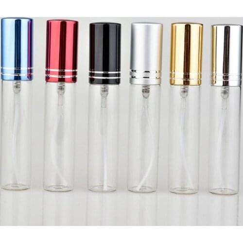 200pcs/lot 10ml Wholesale high quality silver glass perfume atomizer bottles with aluminum cap