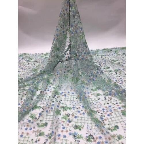 2021 Newly Designed African Lace Fabric Wholesale French Lace Fabric High Quality Nigerian Tulle Sequin Lace Fabric XX3716