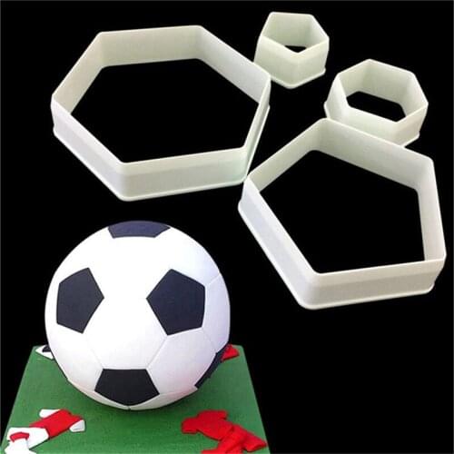 4Pcs Sugarcraft Footbal Plastic Fondant Cutter Cake Mold Fondant Mold Fondant Cake Decorating Tools Sugarcraft Bakeware