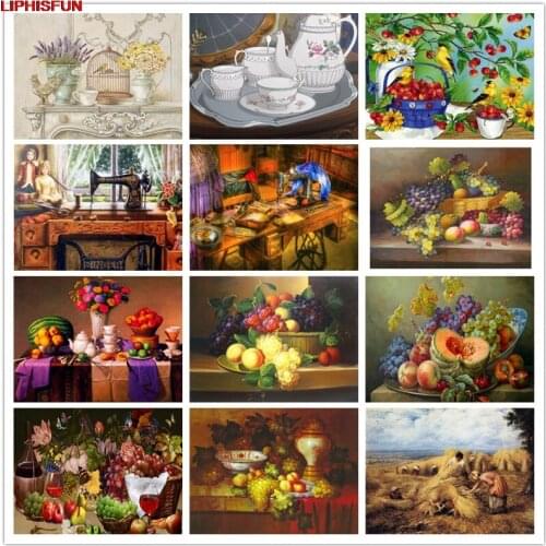 5D Full Drill Diy Diamond Painting Cross Stitch Resin Square/round Diamond Embroidery Decoration accessories picture fruit cup
